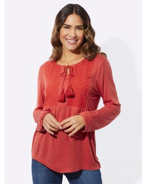 Sieh an! T-Shirt Tunikashirt - Rot
