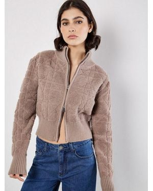 Apricot Cardigan Kurzjacke Aus Bouclé - Blau