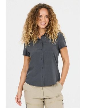 Whistles Kurzarmbluse Jeromy Quick Dry - Grau
