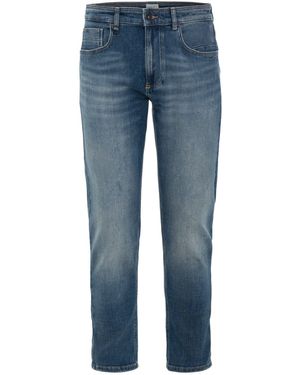 Camel Active 5-Pocket- Tapered Fit Jeans mit Smartphone Tasche - Blau