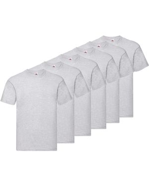Fruit Of The Loom T-Shirt, sechs Stück in unterschiedlicher Farbkomination - Weiß