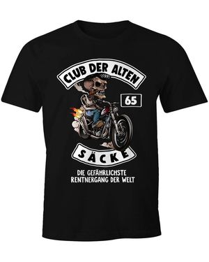 MoonWorks Lustiges T- Club der alten Säcke Alter Sack Geschenk für Ältere Geburtstag Männer Fun-Shirt ® mit Print - Schwarz