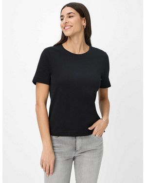Brax Kurzarmshirt Style Cira Interlock: Shirt Aus Reiner Baumwolle - Schwarz