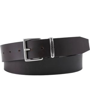 Levi's Ledergürtel FLAT KEEPER BELT mit Metallschnalle - Schwarz