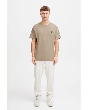 Solid SDIlias Modisches T-Shirt mit Bruststickerei - Weiß