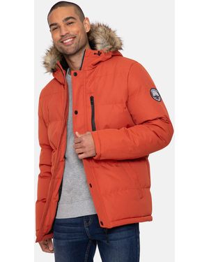 Threadbare Steppjacke THB Jacket Arnwood Padded (1-St) mit kuscheliger Kapuze - Rot