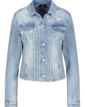 Monari Outdoorjacke Jeansjacke mit Strasssteinverlauf jeans - Blau