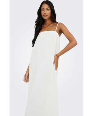 Jdy Maxikleid THEISJAZ LIFE S/L MAXI DRESS WVN NOOS Baumwolle, regular fit, Musselin Qualität - Weiß
