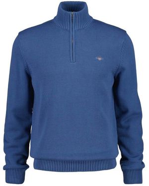 GANT Sweatshirt Herren Strickpullover 1Er Pack Baumwolle (Packung, 1Er Pack) - Blau