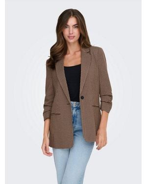 ONLY Kurzblazer Onllettie Life 3/4 Check Blazer Tlr - Braun