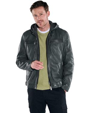 Engbers Lederjacke regular - Grün