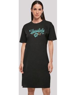 F4NT4STIC Shirtkleid Honolulu Print - Schwarz