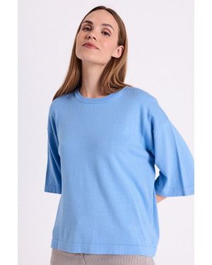 Freequent Strickpullover Fqconny-Pullover 3/4-Arm Mit Weitem Ärmeln - Blau