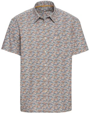 Camel Active Kurzarmhemd mit Allover-Print - Grau