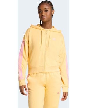 adidas Kapuzensweatshirt ESSENTIALS 3-STREIFEN FRENCH TERRY - Gelb
