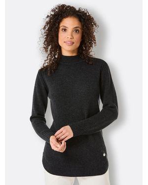 Creation L Strickpullover Stehkragenpullover - Schwarz
