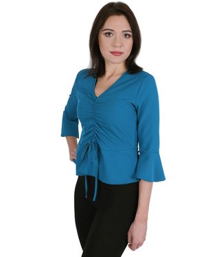 Sarcia.eu Blusentop Bluse in Meeresfarbe- Trompetenärmel JOHN ZACK XL - Blau