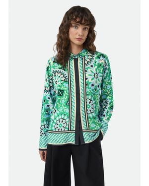 Comma, Langarmbluse Bluse (1-tlg) - Grün