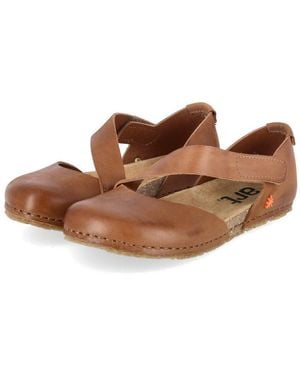 Art Klassische Ballerinas 0384 Roma Cuero Damen Glattleder Keilsandalette - Braun