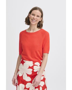 B.Young Strickpullover BYOMANJA Feinstrick T-shirt - Rot