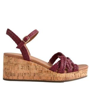 Next Forever Comfort Leder-Wedges Mit Flechtdesign Keilsandalette - Braun