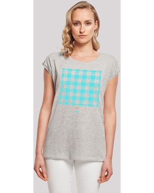 F4NT4STIC T-Shirt Hahnentritt Karo blau Print