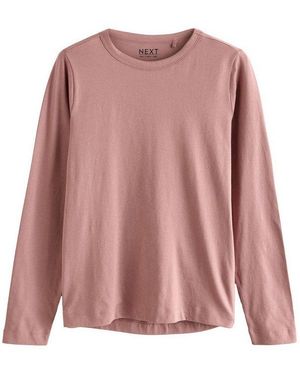 Next Langarmshirt Langarmshirt Mit Rundhalsausschnitt Und Streifen (1-Tlg) - Pink