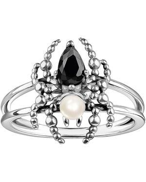 Thomas Sabo Fingerring Spider Romance, Spinnen-Optik, Zirkonia (synth) - Schwarz