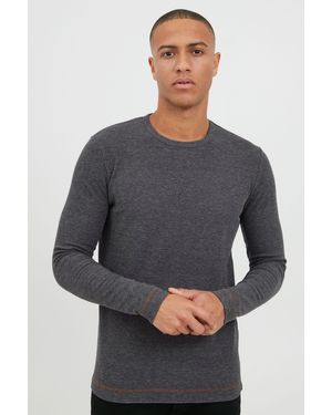 INDICODE IDAmbrosius Basic Langarmshirt - Grau
