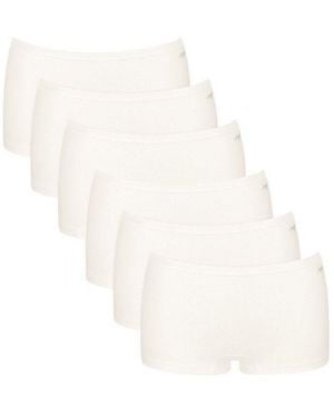 Sloggi Retro Pants Go Daily Cotton Short (6-St) - Weiß