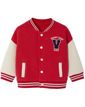 VERTBAUDET Strickjacke Baby Sweatjacke im College-Style - Rot