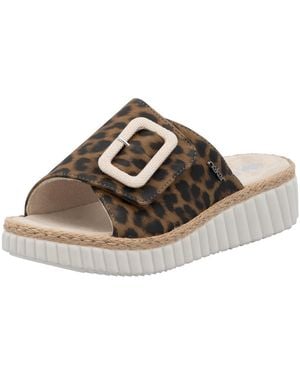 Rieker Pantolette Sommerschuh, Strandschuh, Urlaubschuh, Hausschuh Mit Klettverschluss - Schwarz
