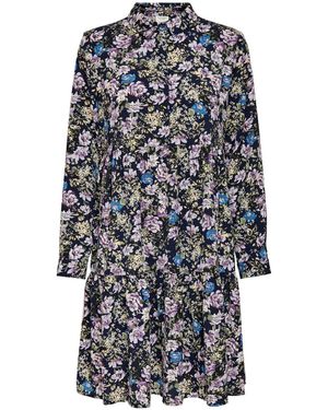 Jacqueline De Yong Shirtkleid (lang) JDYPIPER L/S AOP SHIRT DRESS WVN NOOS - Grau