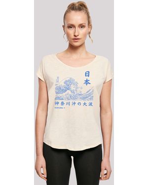 F4NT4STIC T-Shirt Kanagawa Welle Japan Color Print - Blau