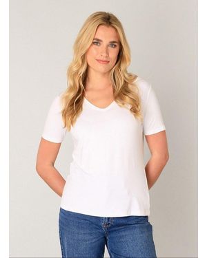 Base London T-Shirt Yanic Mit V-Ausschnitt - Weiß