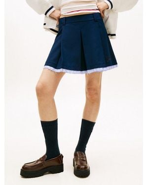 Tommy Hilfiger A-Linien-Rock Tjw Varsity Pleated Mini Skirt Mit Den Klassischen Falten - Blau