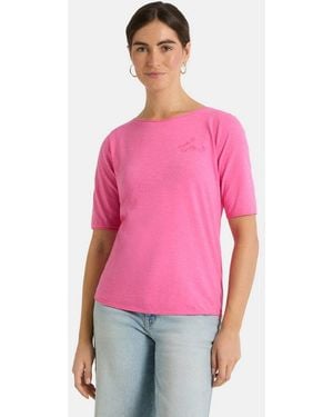 LIEBLINGSSTÜCK Rundhalsshirt Candiceep Mit Statement-Stickerei Und Im Batik-Look - Pink