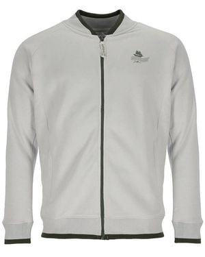 Leitfeuer Sweatjacke Jacke mit Stehkragen und modischen Streifen-Absetzungen - Grau