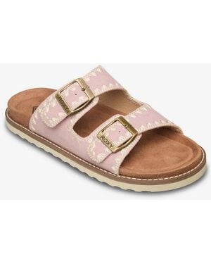 Roxy Hyndira Pantolette Sandale, Schlappen, Sommerschuh - Pink