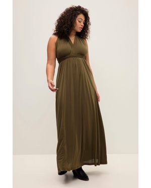 Studio Untold Maxikleid Jersey-Wickelkleid Maxilänge Rock in A-Line - Grün