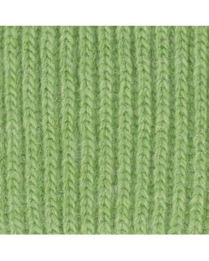 halsüberkopf Accessoires Strickjacke Cardigan V-Ausschnitt mit farblich abgesetzten Knöpfen - Grün