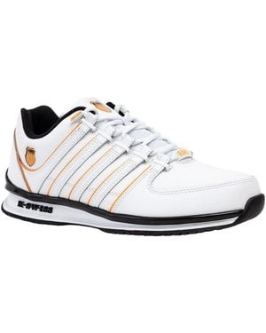K-swiss Rinzler Leder 2026 Weiss/Schwarz/Gelb Herren Sneaker - Weiß