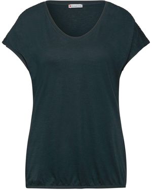 Street One Shirttop mit Smock-Detail - Grün