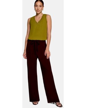 Zero Stoffhose Damen Fit Hose Mit Bindegürtel Material - Rot