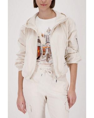 Monari Kurzjacke Basic Glanznylon Regular Fit Mit Reißverschlusstaschen - Natur