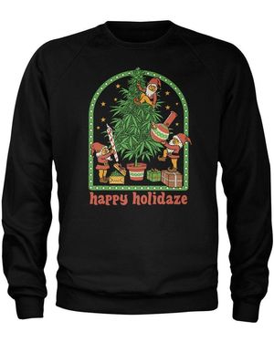 Steven Rhodes Rundhalspullover Happy Holidaze Sweatshirt - Grün