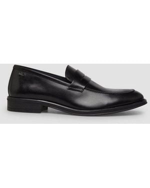 S.oliver Slipper Schnürschuh Loafer Aus Leder - Schwarz