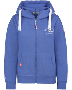 EIGHT2NINE Kapuzensweatjacke Sweatjacke mit Küstenprint - Blau