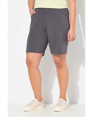 Ulla Popken Bermudas Jerseyshorts Taschen Elastikbund - Grau