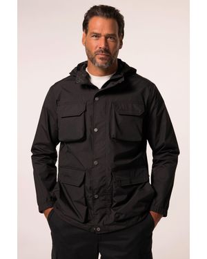JP1880 Fieldjacket Funktionsjacke Bauchfit Outdoor Regenjacke - Schwarz